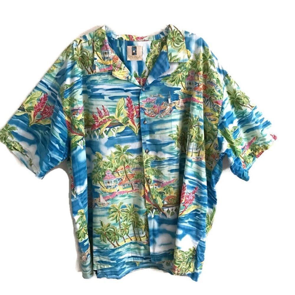 Vintage KAHALA authentic Hawaiian print button up shirt XXL*